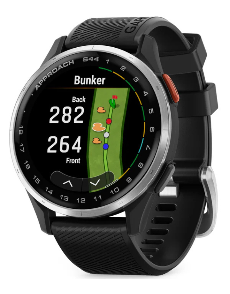 Garmin Approach S44 with Black silicon band